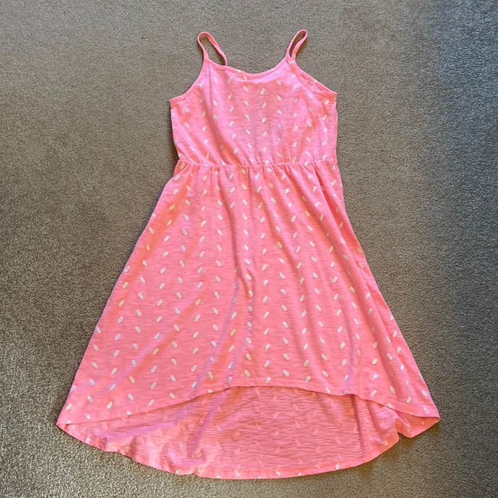 Girls Hi-low open back coral summer dress